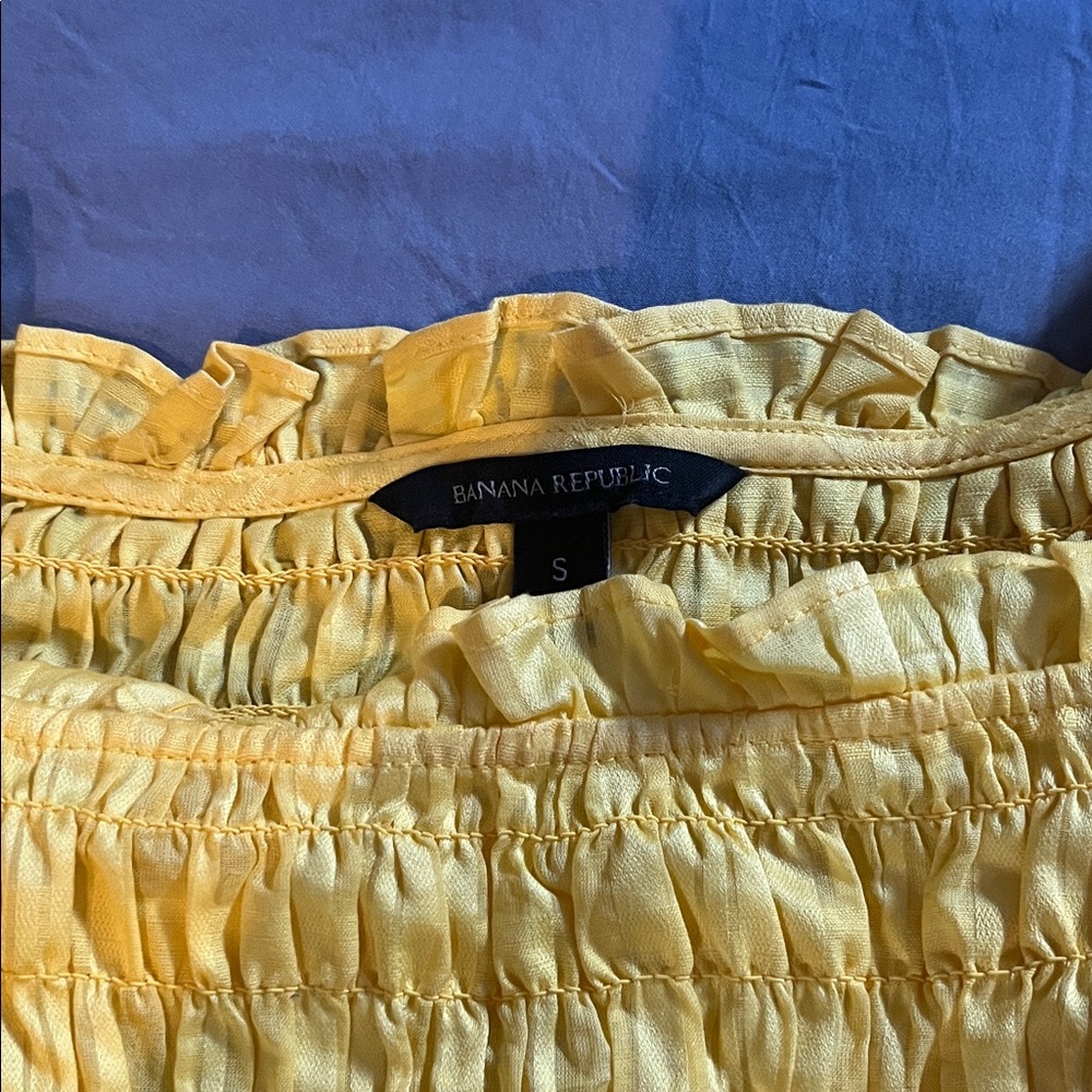 Banana Republic Sunlit Yellow Smocked Blouse